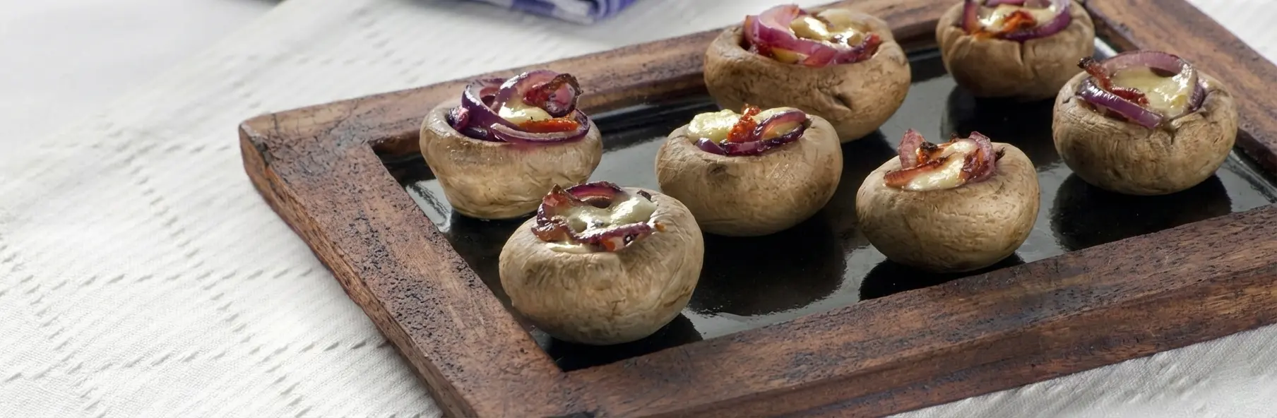 Cogumelos recheados com queijo