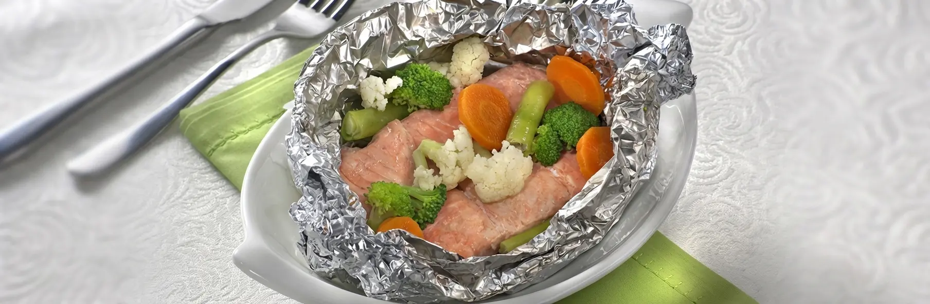 Salmão com legumes