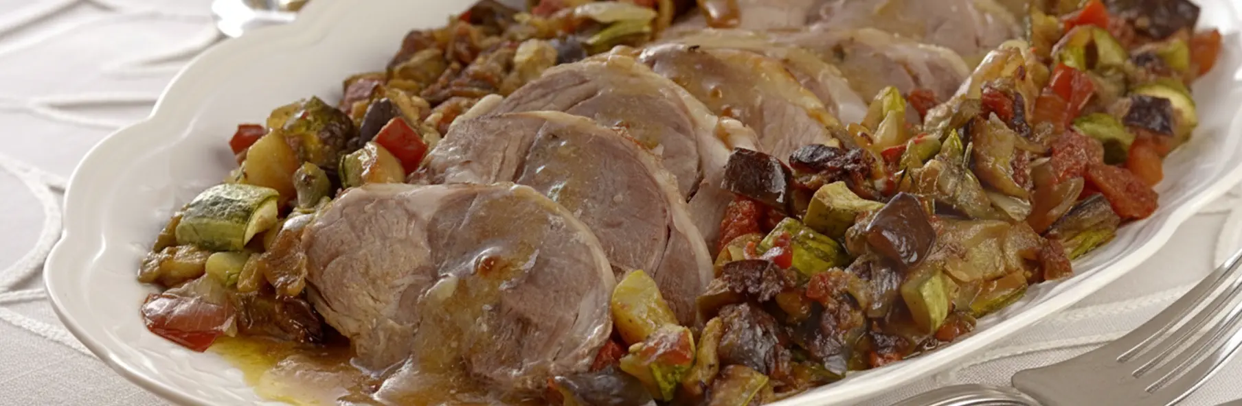 Pernil de cordeiro com ratatouille