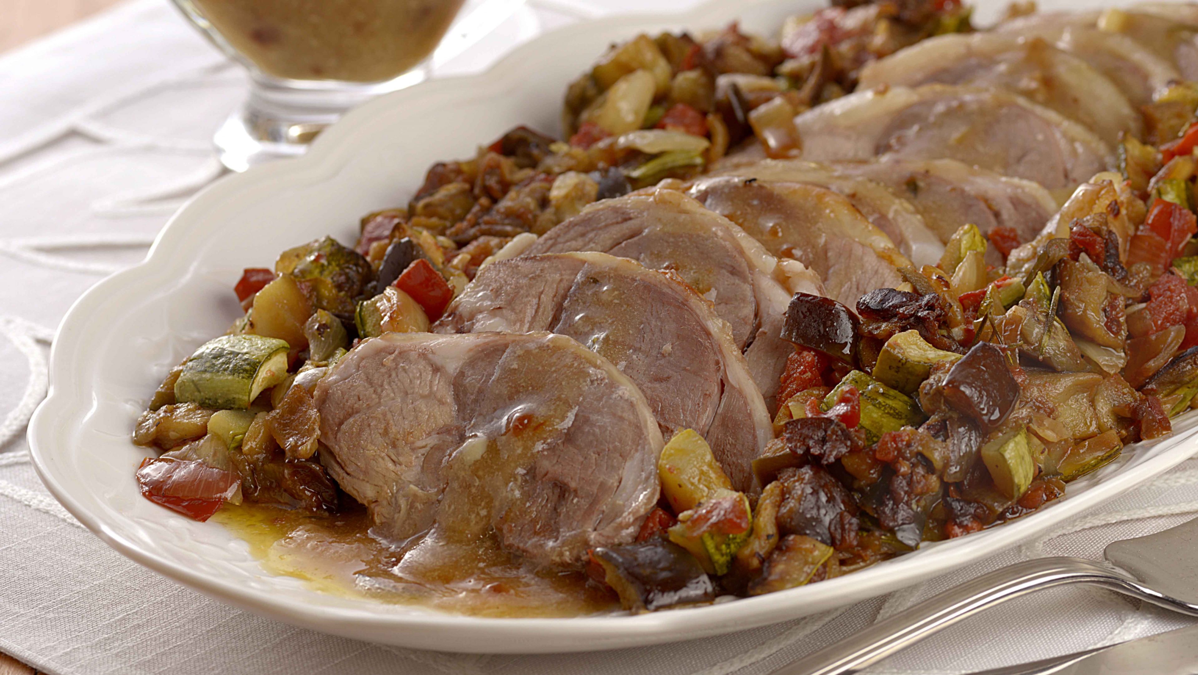 Pernil de cordeiro com ratatouille