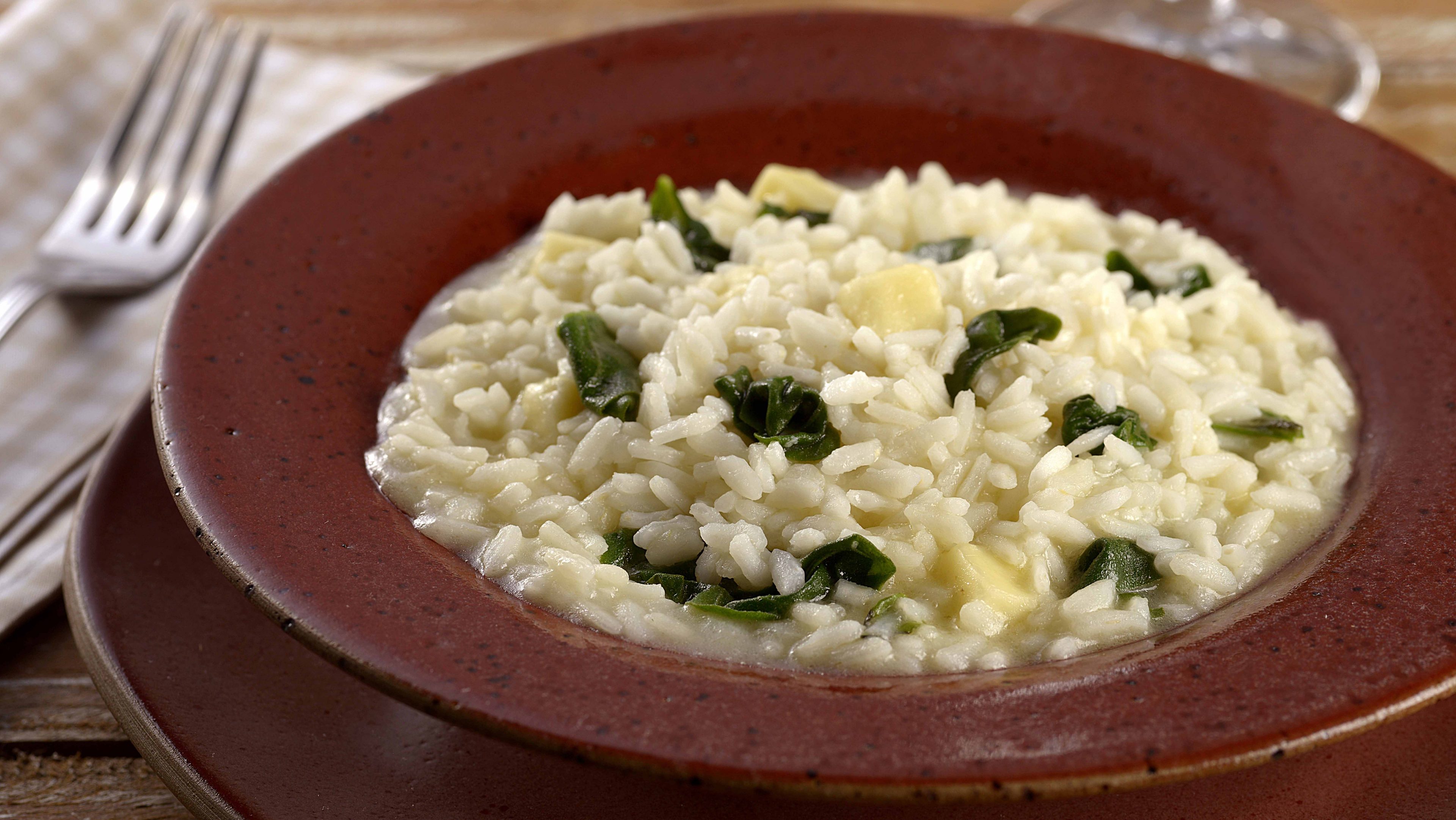 Imagem de um prato de risoto de espinafre