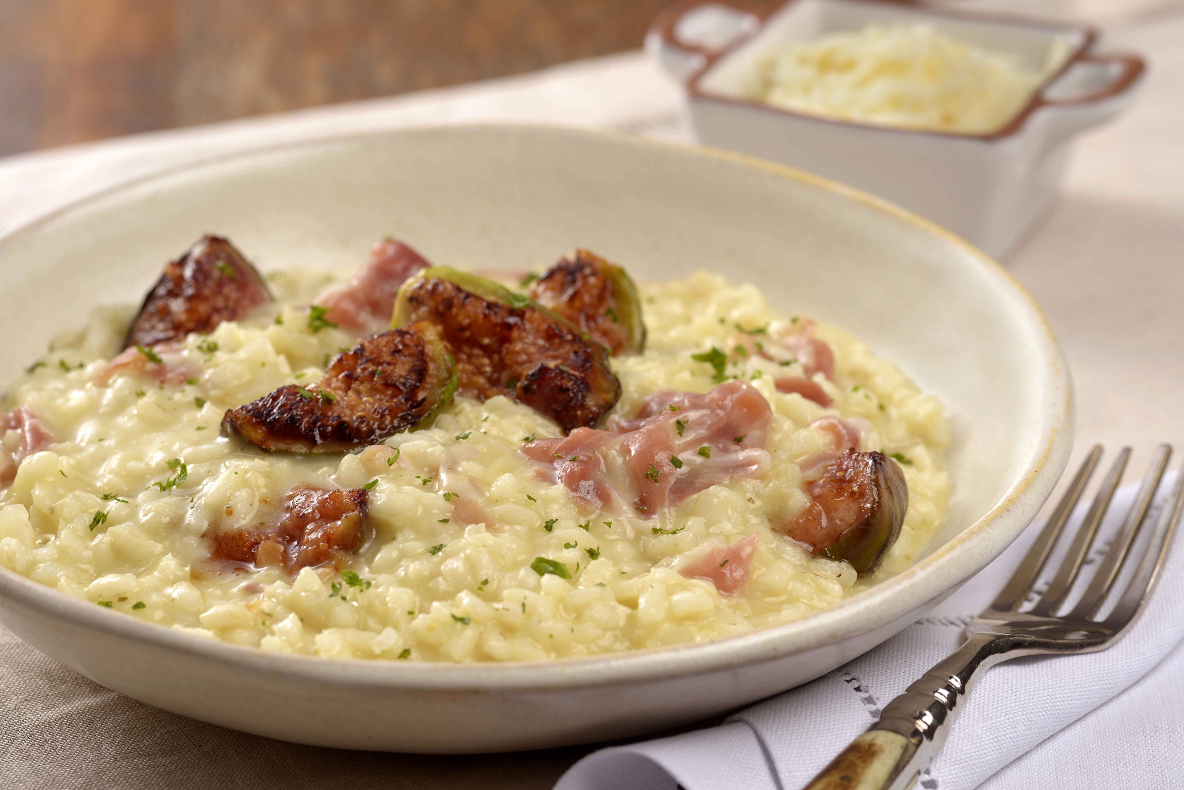 Risoto de parma e figo