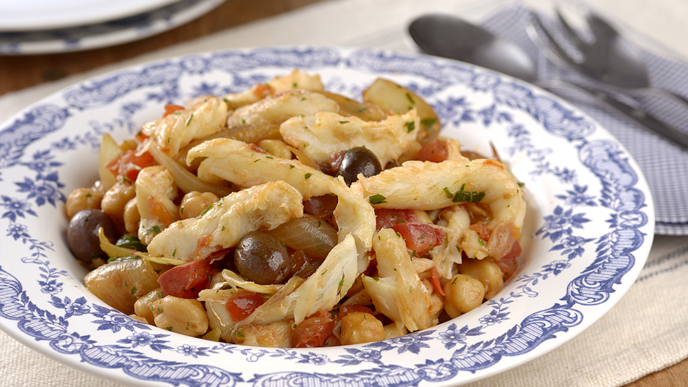 Bacalhau com grão-de-bico