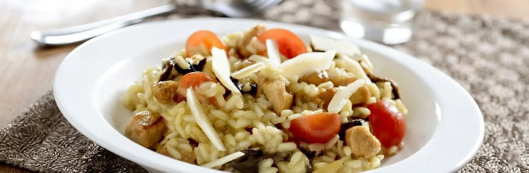 Risoto de frango e funghi