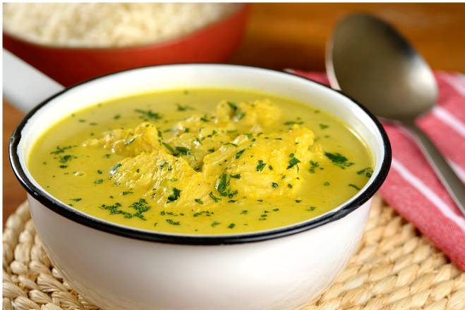 Peixe ao curry com sódio reduzido